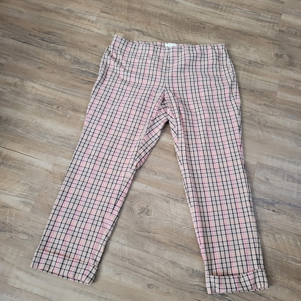 J. Jill Womens Petite Premium Stretch Cotton Rayon Plaid Pull On Pants Size 12 - Picture 3 of 5